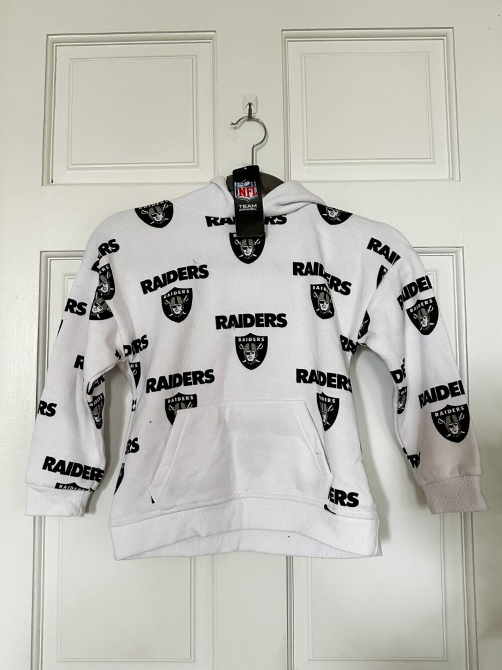 NFL Las Vegas Raiders All Over Print Kids Hoodie White Primark 6-7YRS